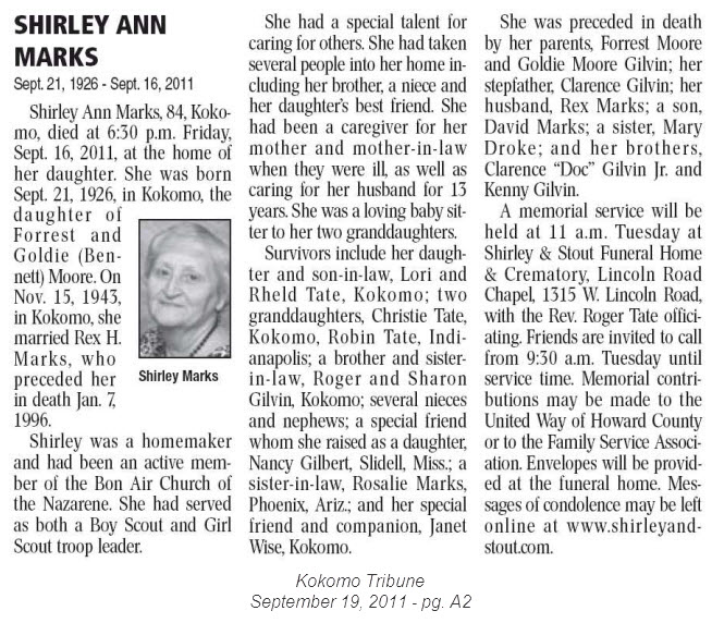 2011 Kokomo Tribune Obituaries - Kokomo, In