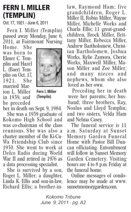 2011 Kokomo Tribune Obituaries - Kokomo, In